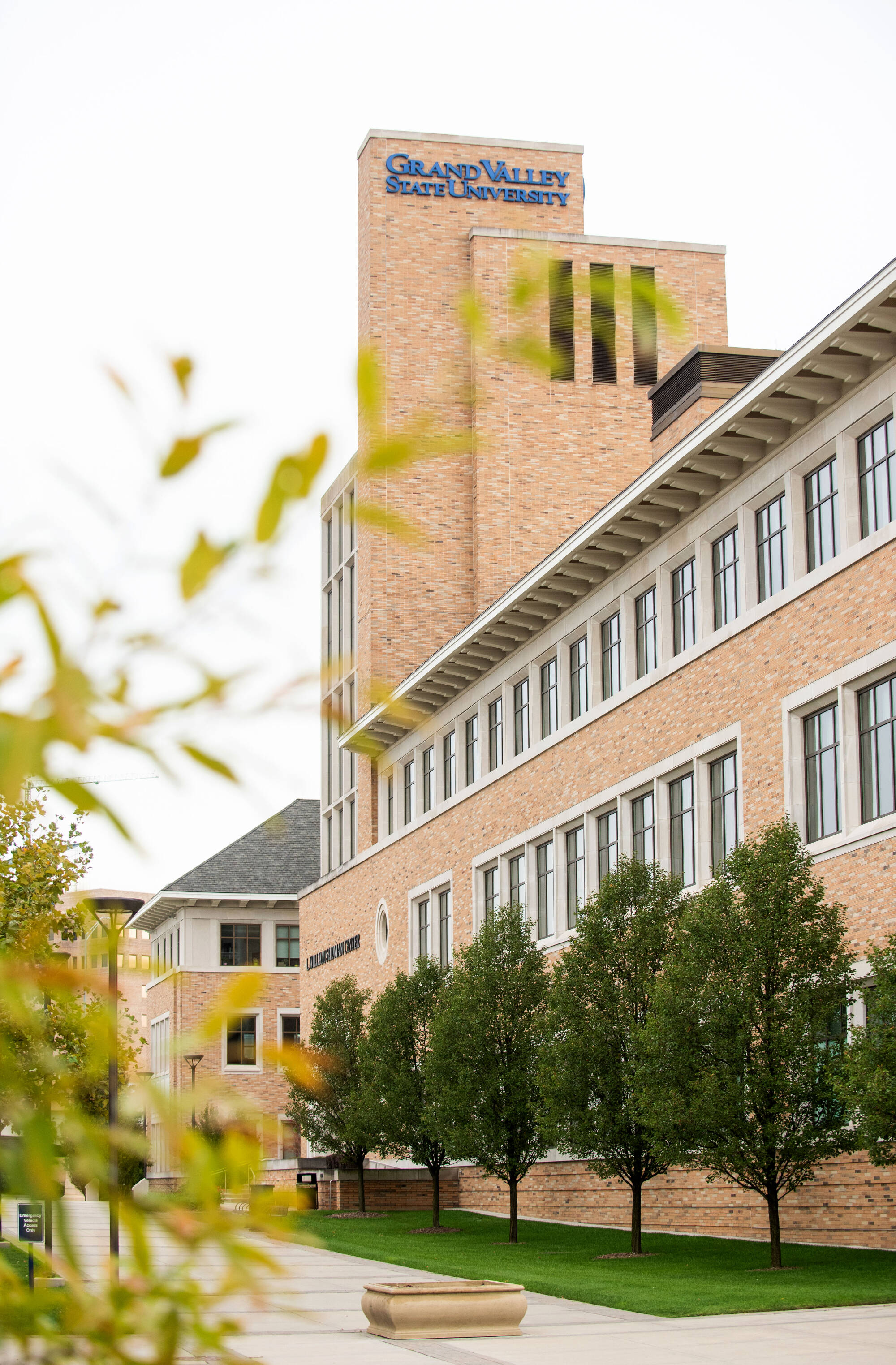 Side view of Seidman College of Business exterior